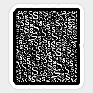 S - Typography (White) Sticker